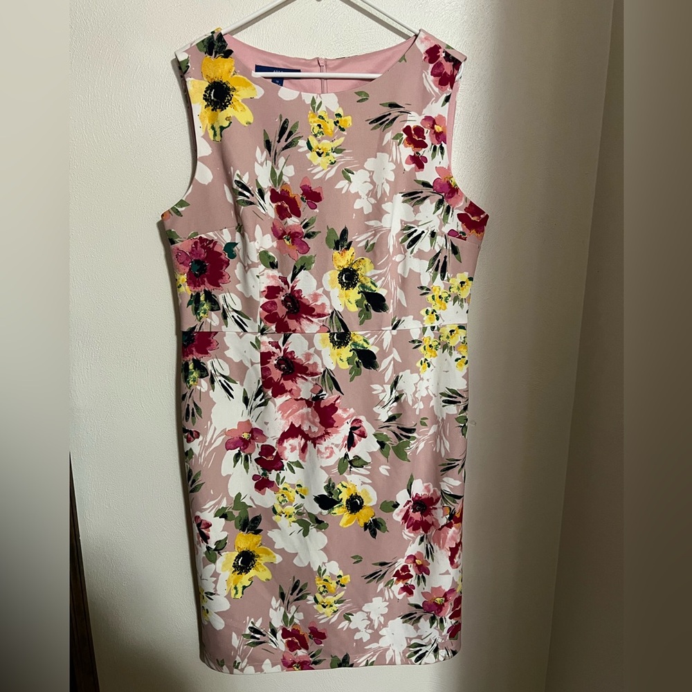 APT. 9 Classic Floral‎ Business Professional Summer Shift Dress Pink Women's 18